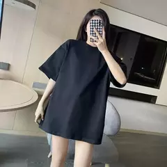 Camiseta estampada de algodão feminina, tops casuais com estampa carta, roupas Harajuku soltas, plus size, moda verão, venda quente, 2024 - loja online