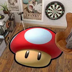 Imagem do Tapete Super Mario Bros Mushroom Lounge, Anime Cartoon Tapete De Grande Área, Tapete Irregular Para Jogos, Decoração De Casa Do Quarto