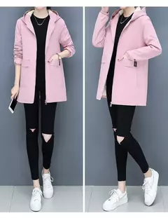 Casaco de algodão acolchoado de comprimento médio feminino, lã de cordeiro grossa quente, blusa feminina com capuz, todo apto, novo, outono, inverno, 2023 na internet