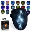 Máscara Luminosa LED com RGB Full Color, Face Changing, Brilhando, Halloween, Natal, Carnaval, Traje, DJ, Light Up, Party Cosplay
