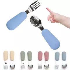 Baby Cartoon Tableware Set, Crianças Utensílio, Aço Inoxidável, Criança Louça, Talheres, Alimentação Colher, Garfo, Infantil - comprar online