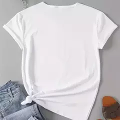 Camiseta feminina branca de manga curta com gola redonda, camisa de algodão confortável, camiseta casual, estampa cereja, adequada para o verão, nova, 2024