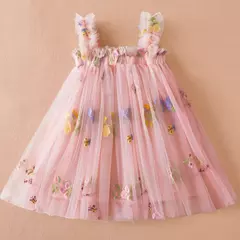 Vestido Borboleta 3D para Bebé Menina, Roupa Infantil, Festa de Aniversário, Vestidos Luxuosos Elegantes, Roupas Doce Verão, Novo, 1-5Y