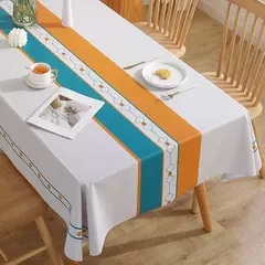 Impermeável Retangular Poliéster Toalha De Mesa, Padrão De Estilo Conciso, Decoração De Casa Moderna, Cozinha, Sala De Estar, Festa De Casamento na internet