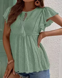 Blusas finas casuais monocromáticas femininas, camisas vintage, tops elegantes para jovens, moda feminina, verão, 2024