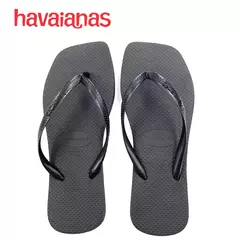 Havaianas-Anti Slip Flip Flops para Mulheres, Saltos Quadrados, Sapatos De Praia De Cor Sólida - Wolf Magazine