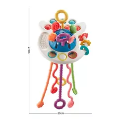 Baby Montessori Desenvolvimento Sensorial Brinquedos Educativos, Puxar Cordas, Dedo Grasp Training, Early Learning Toy, Dentição BPA Free, 1-3 Anos