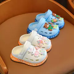 Sandálias de sola macia para crianças, antiderrapante, respirável, bonito, com design de coelho, para praia coberta, com desenhos animados, para menino e menina na internet