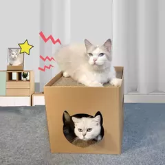 Casa universal do risco do cartão para gatos, Caixa do risco do gato, Brinquedo do arranhão do gato, Brinquedo do risco do gatinho na internet