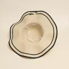 Imagem do Chapéus De Verão Para As Mulheres Chapéu De Sol Praia Moda Feminina Flat Bowknot Panama Lady Casual Chapéus De Sol Para As Mulheres Chapéu De Palha