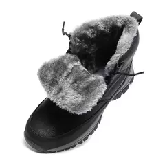 Botas de inverno super quente com pele para homens, botas de neve ao ar livre, sapatos impermeáveis, antiderrapante, top alto - loja online