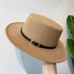 Chapéus de feltro chapéu de feltro de aba de lã decorado com fivela de cinto chapéus de feltro de lã retro boné de jazz inverno outono quente estilo britânico bonés de boater - Wolf Magazine