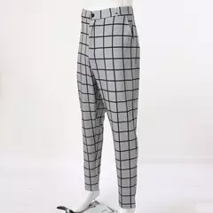 Calça casual xadrez justa versão coreana masculina, calça masculina adolescente, terno formal, calça de rua de alta qualidade, quatro estações, 2022 - comprar online
