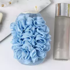 Imagem do Lados Duplos Luvas De Banho Portátil, Chuveiro Esfoliante Esponja, Body Scrubber, Escova De Limpeza Corporal, Massagem Mesh, Ferramenta De Banho, 1Pc