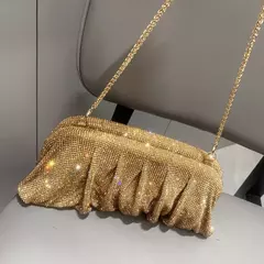 Imagem do Handmade Strass Evening Clutch Bags com Punho Brilhante, Novas Dobras Bolsas, Handmade Bolsas, Designer De Luxo, Festa De Casamento, Alta Qualidade