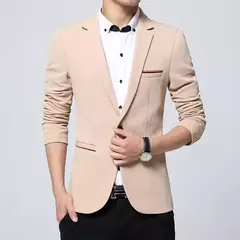 Blazers casuais de peito único masculino, jaqueta justa, escritório comercial e social, marca de moda, primavera e outono, 5XL - comprar online