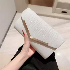 Bolsa de noite prateada dourada para mulheres, moda elegante, embreagem de banquete, bolsa de ombro feminina, festa de casamento na internet