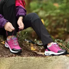 Sapatos de plataforma respirável confortáveis para mulheres, Tênis femininos, Sapatos casuais femininos, Botas curtas, Moda Lace Up, Exterior - loja online