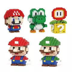 Super mario bros figura micro blocos de construção bowser luigi yoshi diy montagem quebra-cabeças mini tijolos brinquedos para presente natal - loja online