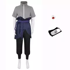 Homens mais velhos meninos anime sasuke cosplay terno traje halloween cosplay quadrinhos uchiha cos terno desempenho de palco - comprar online