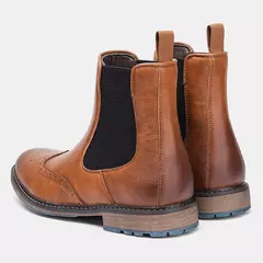Botas de couro brogue masculinas clássicas, botas Chelsea, estilo americano, Al - loja online