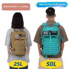 Impermeável Trekking Fishing Hunting Bag, Mochilas ao ar livre, Tactical Sports, Camping, Caminhadas Mochila resistente, 25L, 50L - comprar online