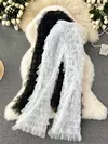 SINGREINY-Calças femininas de malha longa, calças vintage flare pura, em camadas, cintura alta, moda americana, streetwear, Y2K, 2024