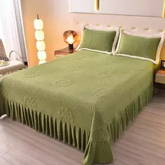 Colcha de casal luxuosa cama de verão 150 nova cor sólida reversível colcha e fronha leite velo coreano capa de cama algodão na internet