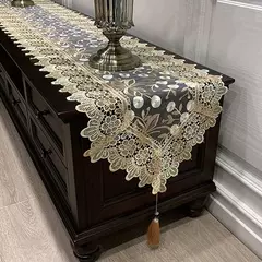 Toalha De Mesa De Renda De Flor Antiderrapante, Tampa De Mesa, Retângulo, Cozinha, Jantar, Café, Festa, Mesa, Decoração Do Armário na internet