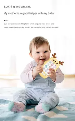 Telefone bilíngue mordedor brinquedos para bebê, música, brinquedo de voz, educação precoce, máquina de aprendizagem, eletrônica, presente infantil - Wolf Magazine