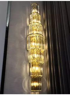 Benda luxo lobby do hotel grande lâmpada de parede cristal para clube hall villa sala estar escritório banquete luminárias interiores