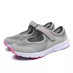Sapatilhas brancas vulcanizadas para mulheres, Sapatos de malha respirável, Sapatos casuais, Sapatos de trabalho na moda - comprar online