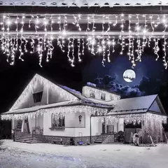 Guirlanda de luz LED ao ar livre para pátio, luzes de Natal, fadas, cortina de luz, rua, casamento, decoração do jardim - Wolf Magazine
