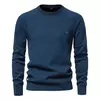 AIOPESON-Suéter de malha geométrica masculina, gola redonda, pulôver de algodão, suéter casual empresarial