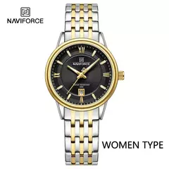 NAVIFORCE-Relógio de pulso de quartzo feminino, elegante pulseira de aço inoxidável, relógio feminino, marca de luxo superior, 8040 - loja online