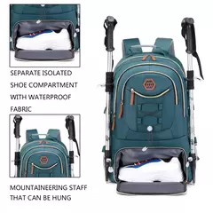 Mochila de caminhada impermeável para homens e mulheres, acampamento ao ar livre, bolsa de viagem, 17 "laptop, 40L