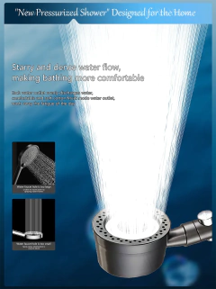 Imagem do Novo filtro de poupança água alta pressão cabeça chuveiro 5 modos handheld cabeça chuveiro um botão parar acessórios do banheiro conjunto