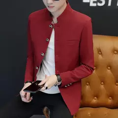 Jaqueta de negócios estilo chinês masculina, terno fino, casual, high-end, simples, elegante moda, festa, compras, cavalheiro, alta qualidade, 2022 - comprar online