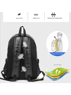 Mochila Escolar de Couro Impermeável para Homens, Bolsa de Viagem, Laptop, Livro Casual de Alta Qualidade, Marca Moda - Wolf Magazine
