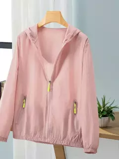 Mulheres Jaqueta Impermeável Jaquetas Blusão Feminino Com Capuz Verão Sunproof Windproof Casacos Mulheres Caminhadas Ao Ar Livre Fino Casaco A231 - comprar online