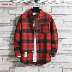 2020insplaid camisa masculina estilo hong kong outerwear coreano na moda versátil manga longa topo para homens da moda na internet