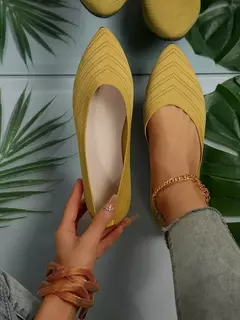 Sapatos baixos de dedo apontado para mulheres, Cor sólida, Sapatos de malha, Mocassins casuais, Sapatilhas respiráveis - loja online