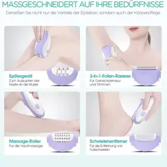 Kemei-Depiladora Elétrica Recarregável para Mulheres, 4in 1, Depilação Facial do Corpo, Aparador de Biquíni para Pernas, axilas