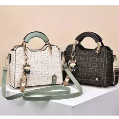 Bolsa de ombro estampada em couro para mulheres, bolsa única, marca designer de luxo, bolsa monograma, nova, 2024 - loja online