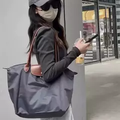 MINISO-Bolsa de Ombro Dobrável Feminina Clássica de Grande Capacidade, Bolsas de Nylon, Moda Casual, Alta Qualidade, Nova, 2024 - loja online