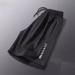 Imagem do SONECHOKI-Shorts De Corrida Respiráveis Para Homens, Impressão Listrada, Shorts De Ginástica Soltos De Basquete Esportivo, Treinamento Fitness, Fundo De Treino