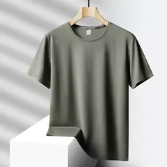 Camiseta esportiva de secagem rápida masculina, blusa de mangas curtas, casual preta e verde, camiseta de ginástica, roupas de verão, tamanho grande 6XL 7XL, 2024