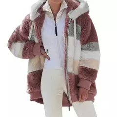 Casaco de capuz extragrande feminino com bolsos macios, streetwear quente, casaco solto, Lady Outerwear, outono, inverno, novo, 2023 - loja online
