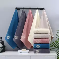 Imagem do Conjuntos De Toalhas De Banheiro De Algodão Bordado, Grandes Toalhas De Banho, Chuveiro De Cara, Uso Diário, 70x140cm, 35x75cm, 1 Pc, 2 Pcs, 3Pcs