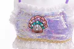 Meninas roxo-azul sereia ariel cosplay vestido de halloween vestido de festa de aniversário meninas praia vestido de férias - loja online